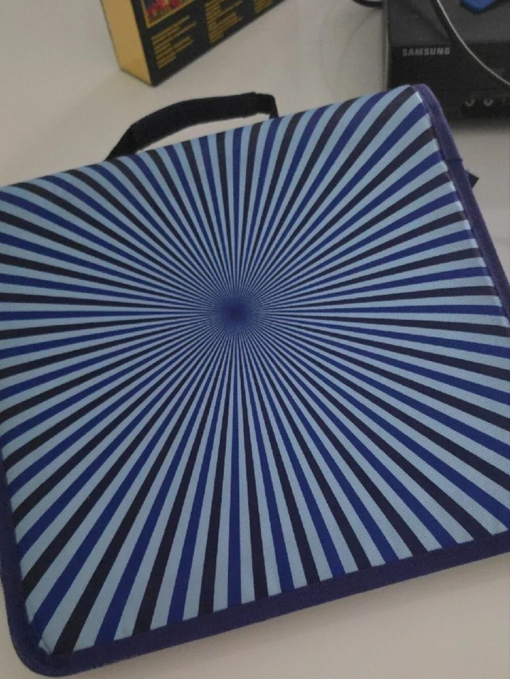 Blue and Navy Stripe Binder Case